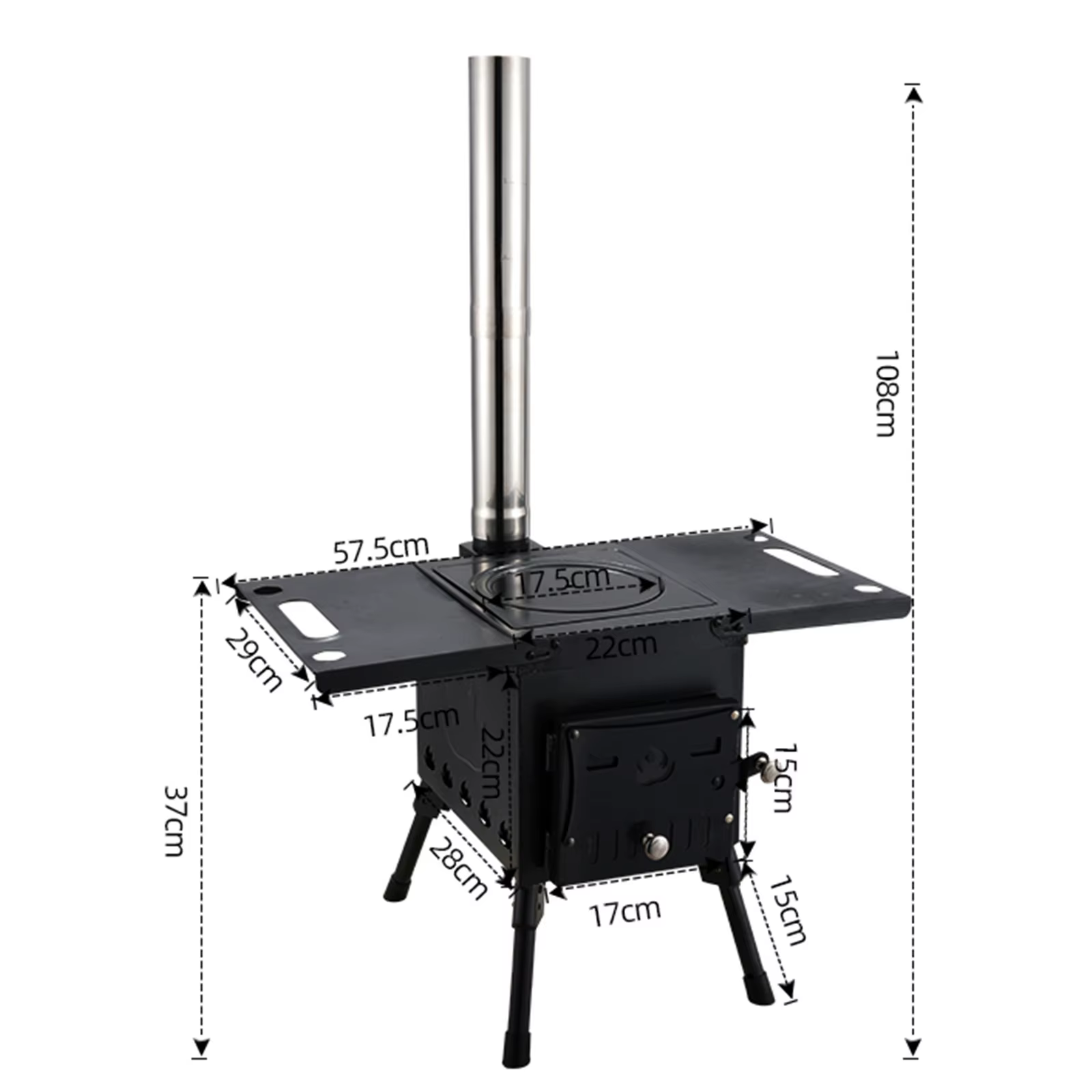Poêle à bois portable pour camping en plein air, cuisinière de pique-nique, chauffage pliant, combus