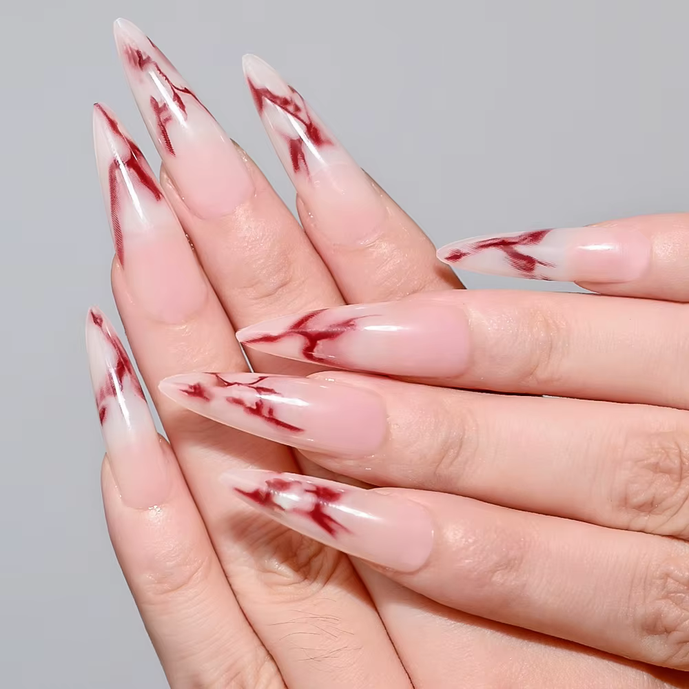 120 pièces acrylique français faux ongles carré amande cercueil faux ongles conseils pour les femmes