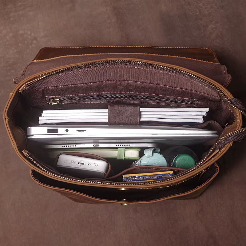 GURO – sac à dos rétro en cuir véritable pour hommes et femmes, sac de voyage à rabat Simple, en cui