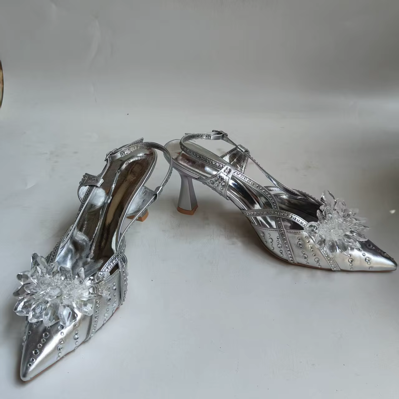 LNATISNOVA Ensemble Sandales et Pochette à Strass pour Femme, Chaussures à Talons Hauts Italiennes O