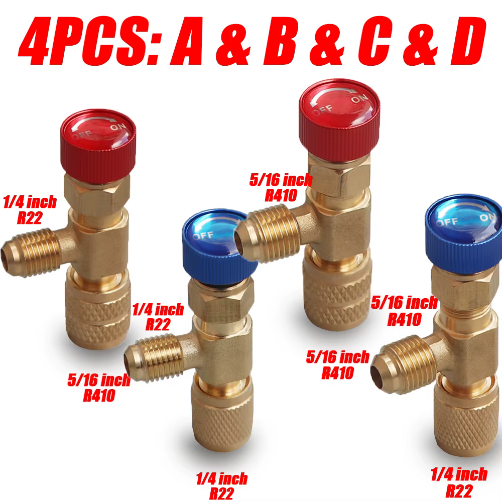 Valve de sécurité liquide R410A R22, outil de réfrigérant de climatisation, adaptateur de sécurité 1