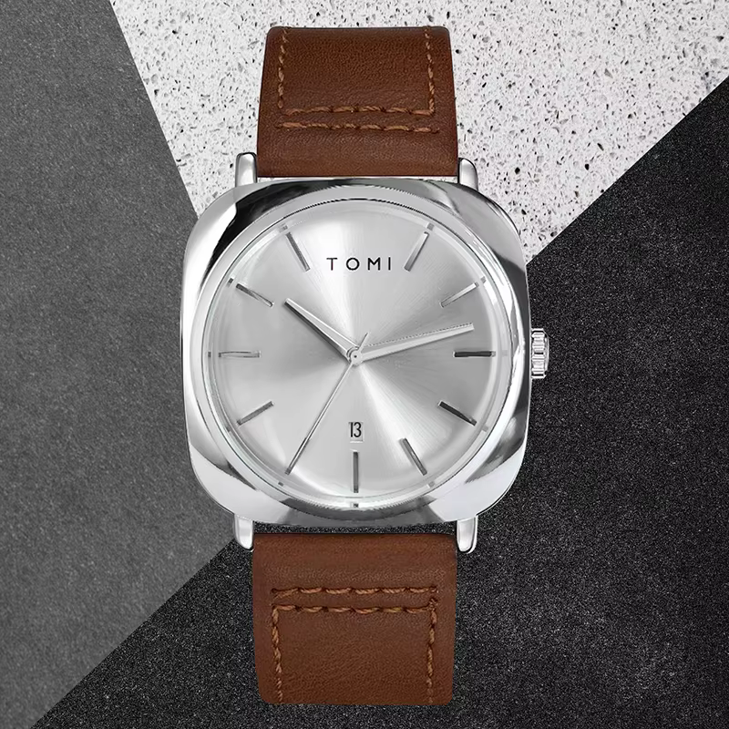 TOMI montre de conception d'affaires de mode pour hommes montre à petit disque carré de haute qualit