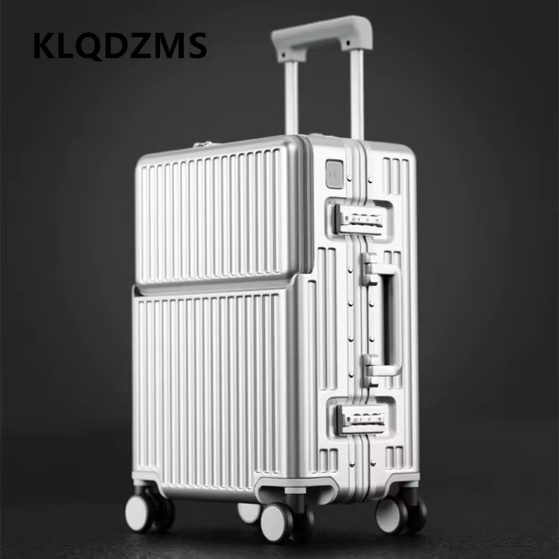 KLQDZMS valise multifonctionnelle ouverture avant valise d'embarquement boîtier de chariot pour ordi