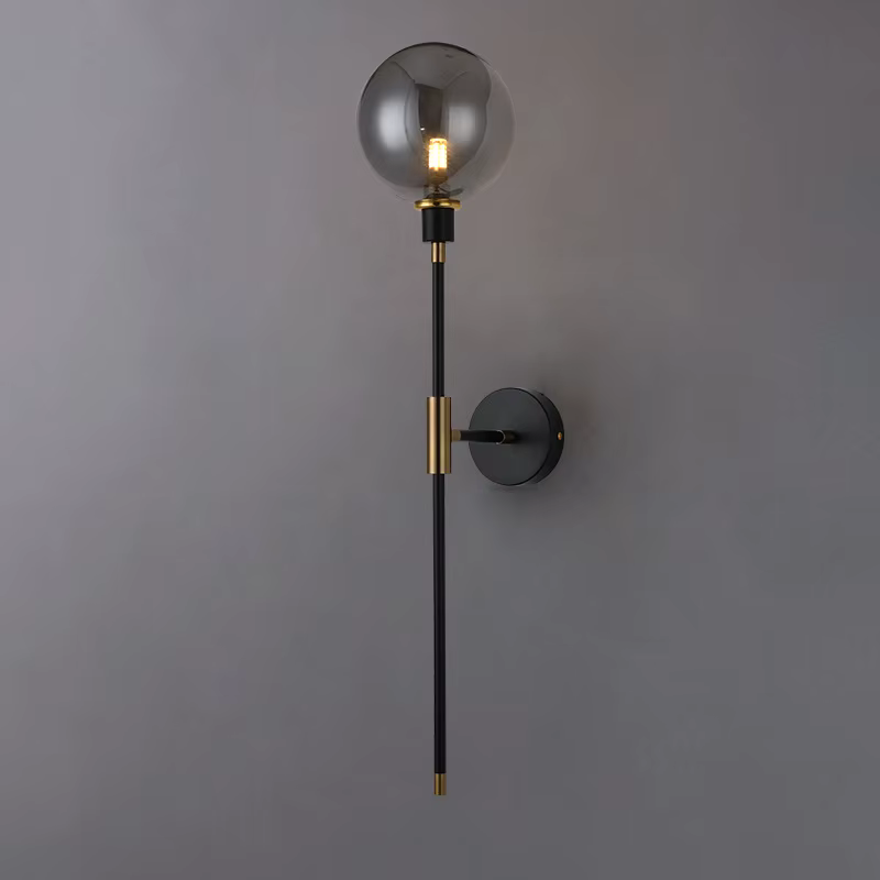 Applique murale Led moderne en forme de haricot magique, boule de verre en fer noir, pour salon, cha