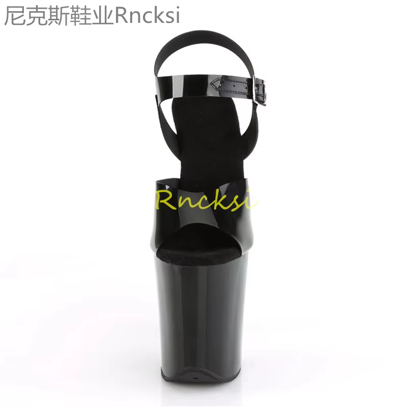 Sandales à talons hauts noirs pour femmes, à un bouton, à la mode, sexy, nouveau style d'été, 23cm