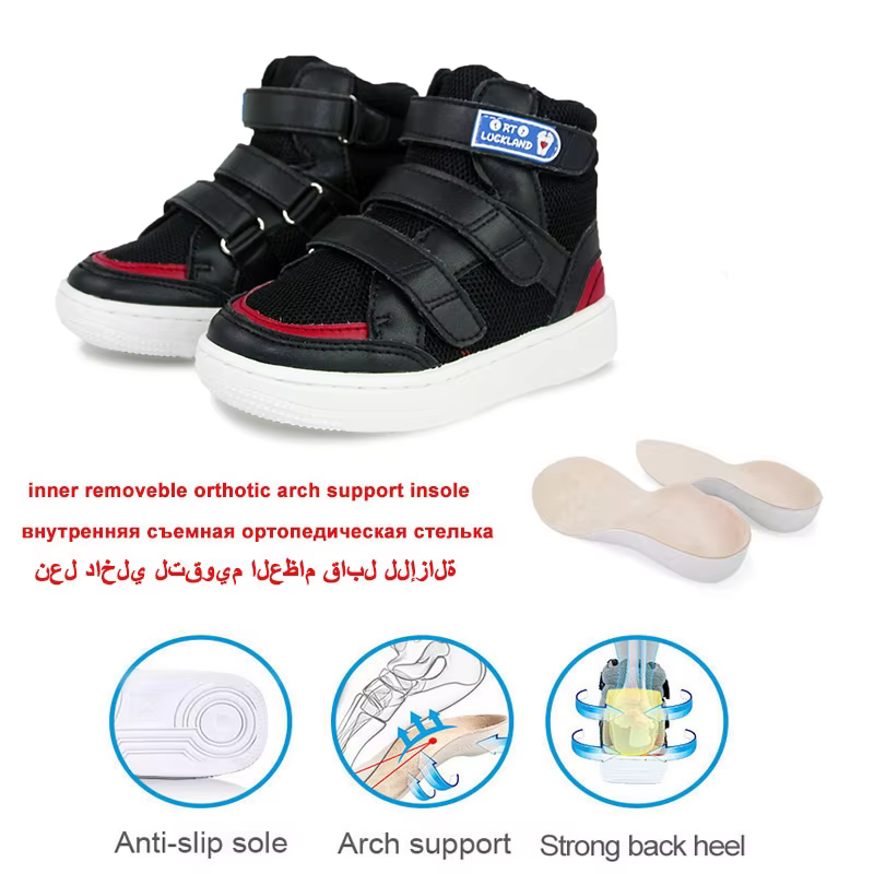 Chaussures orthopédiques avec soutien de la voûte plantaire pour enfants, baskets pour garçons, chau