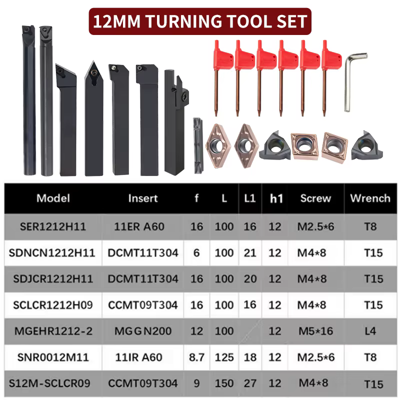 Ensemble d'outils de tournage 10/12/16MM, MGEHR SDJCR SDNCN SCLCR SER SNR, barre d'alésage de tour a