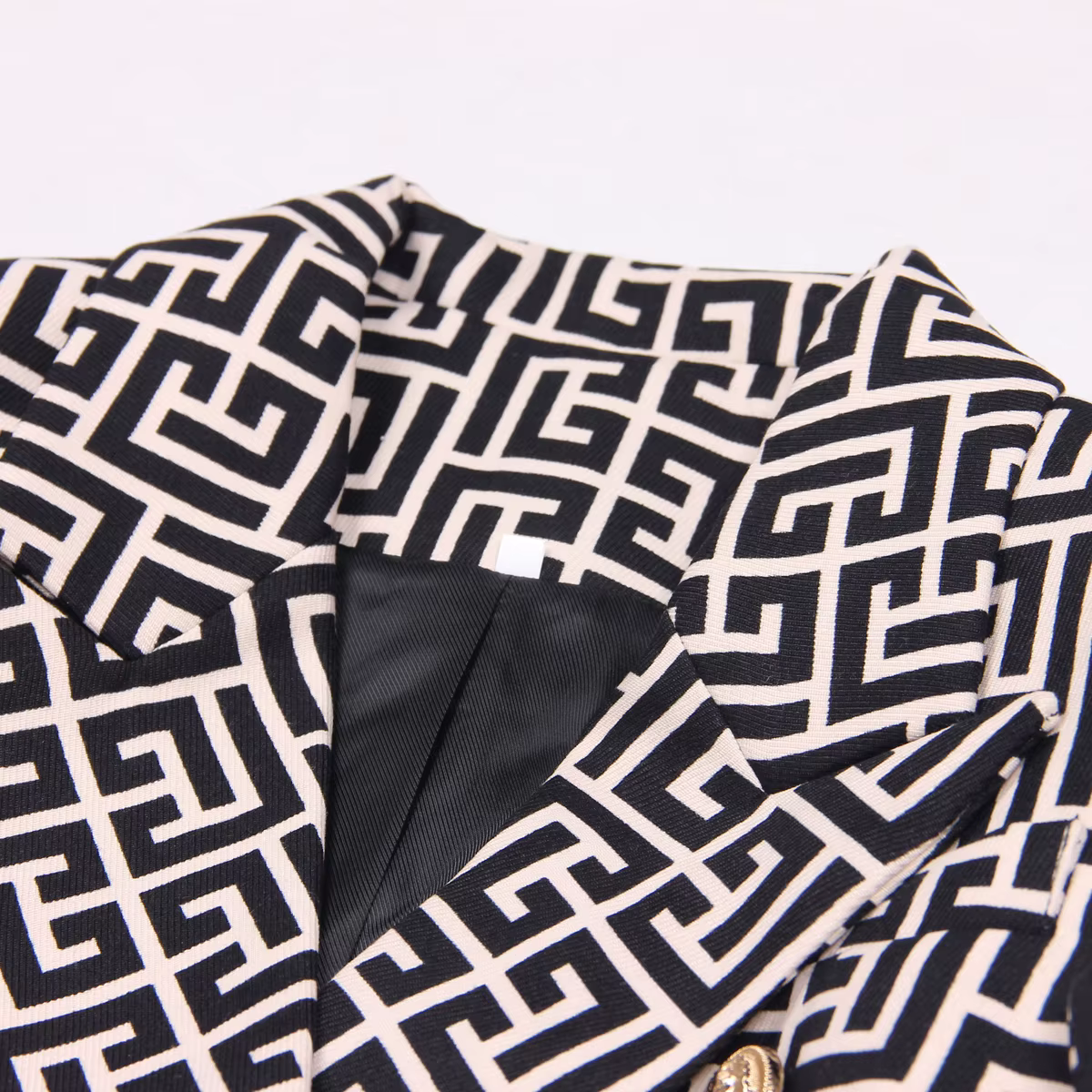 S-3XL Haute Qualité Mode Imprimé Labyrinthe Double NucleoGold Bouton Manches sulfSlim Fit CommPiedmo
