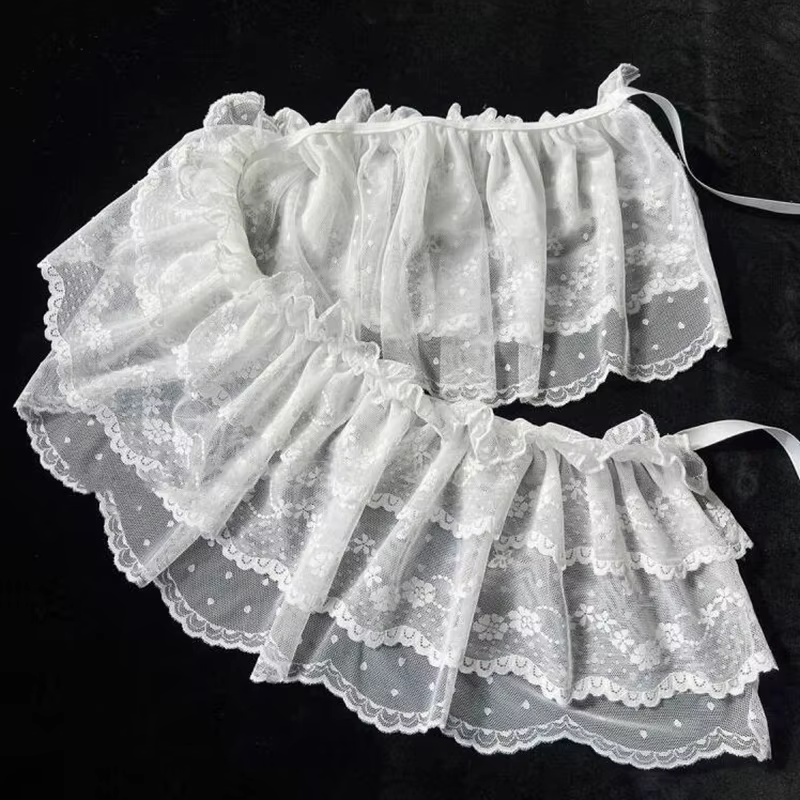 2025 coréen Ins Unique dentelle couches gaze jupes dentelle garniture a-ligne courte tissu Mini tail