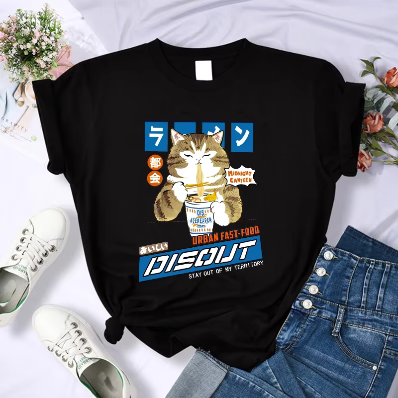 Y2k 90s chat mignon chemise femmes drôle dessin animé T-shirt Harajuku graphique Ulzzang T-shirt est