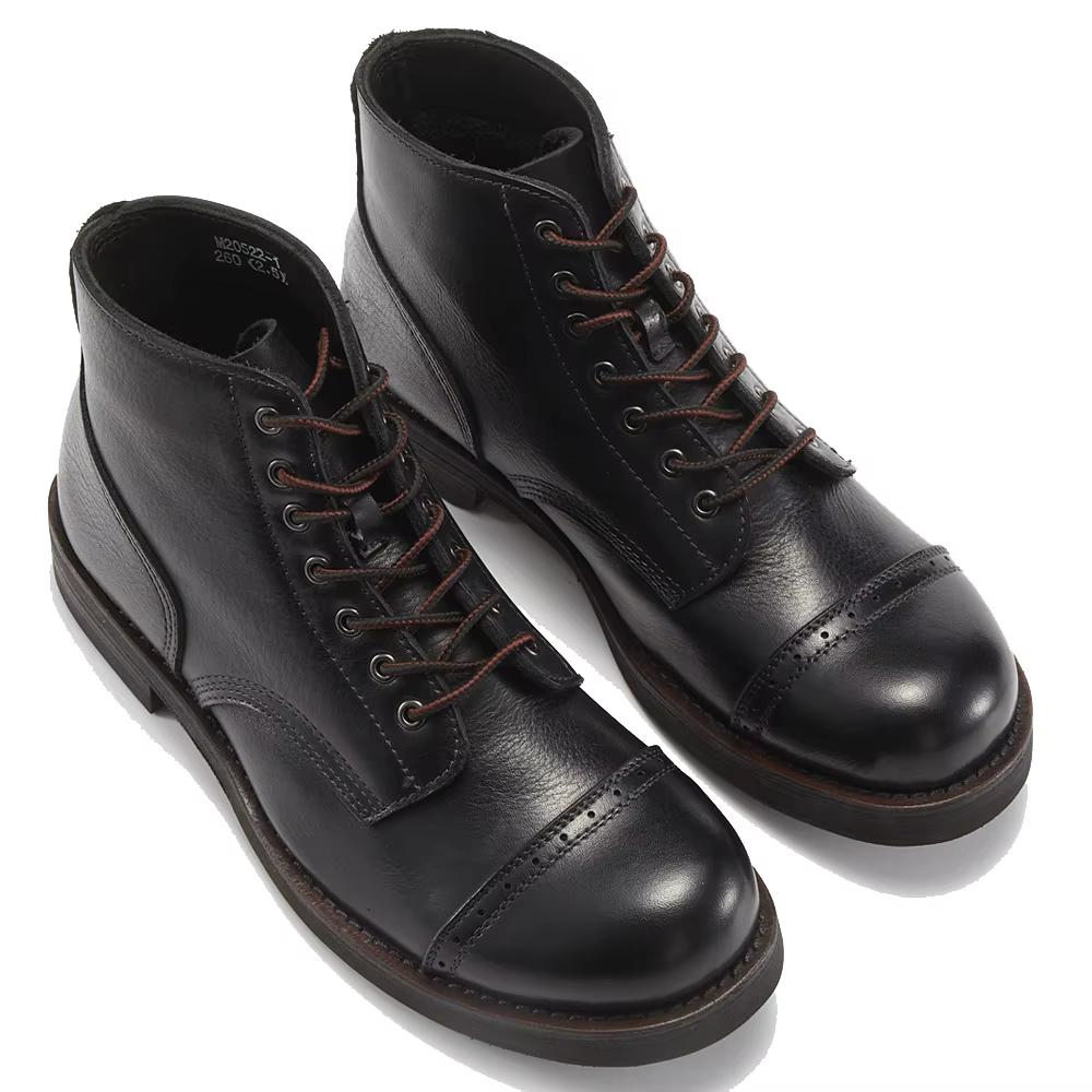 Bottes de Combat en cuir véritable pour hommes, chaussures de luxe, élégantes, faites à la main, poi