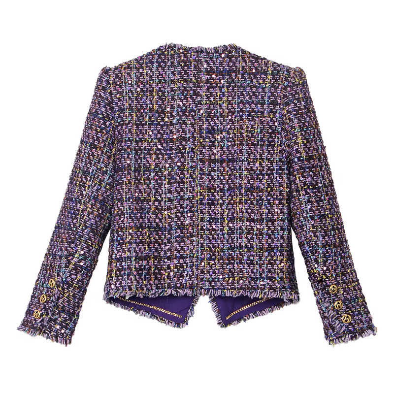Veste en tweed peigné à la main, haut de gamme, design décontracté, élégant, à la mode, nouveau styl