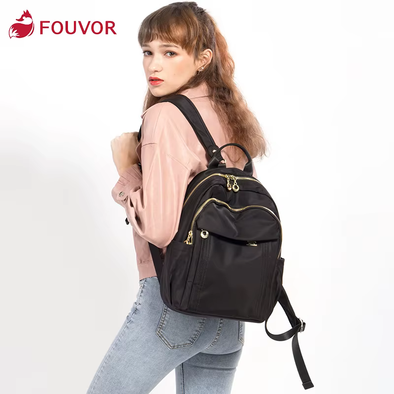 Fouvor femmes sac à dos en Nylon imperméable élégant grand sac à dos jeunesse décontracté léger voya