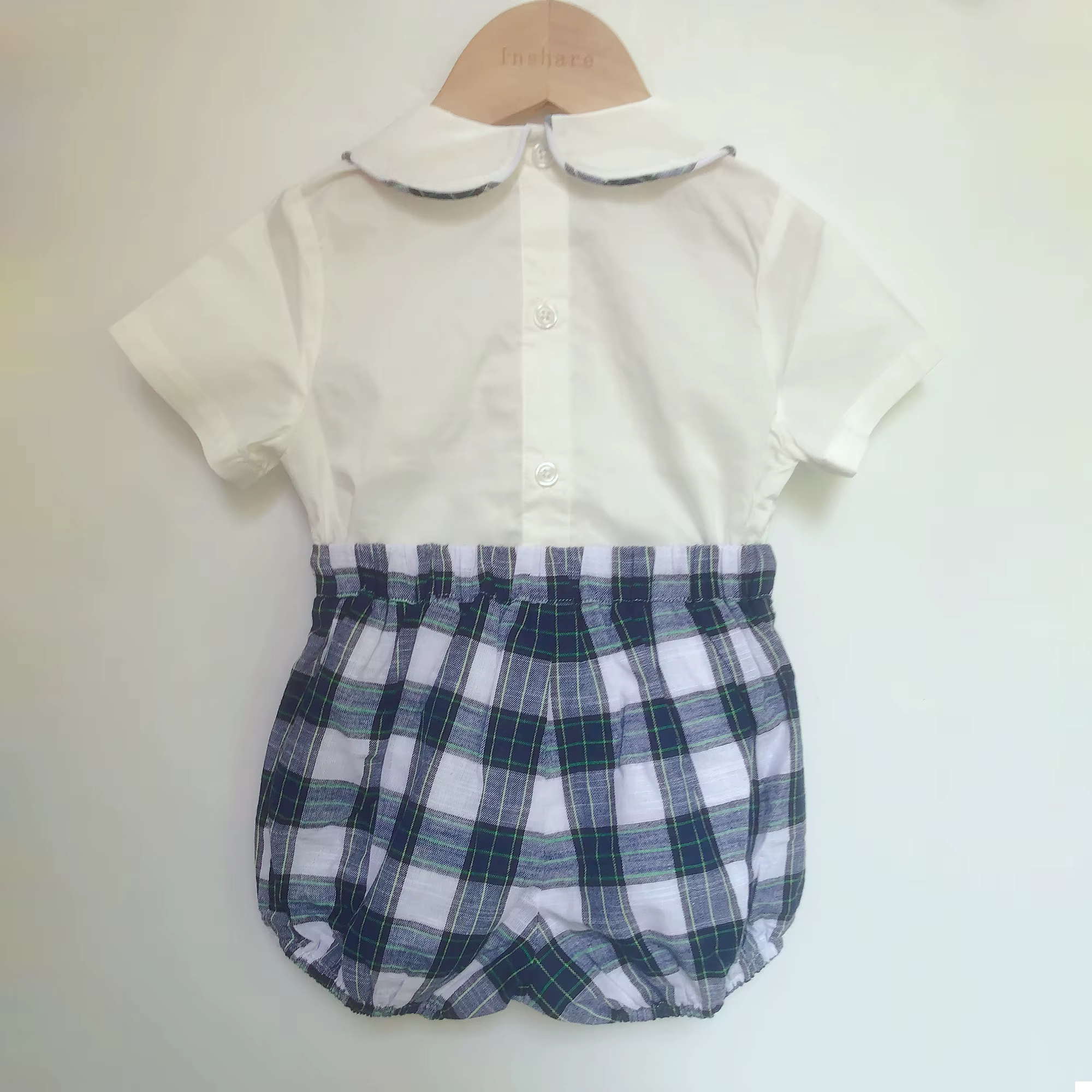 Costume britannique pour garçons, chemise en pur coton, Style espagnol, Prince, Plaid bleu, beau Bou