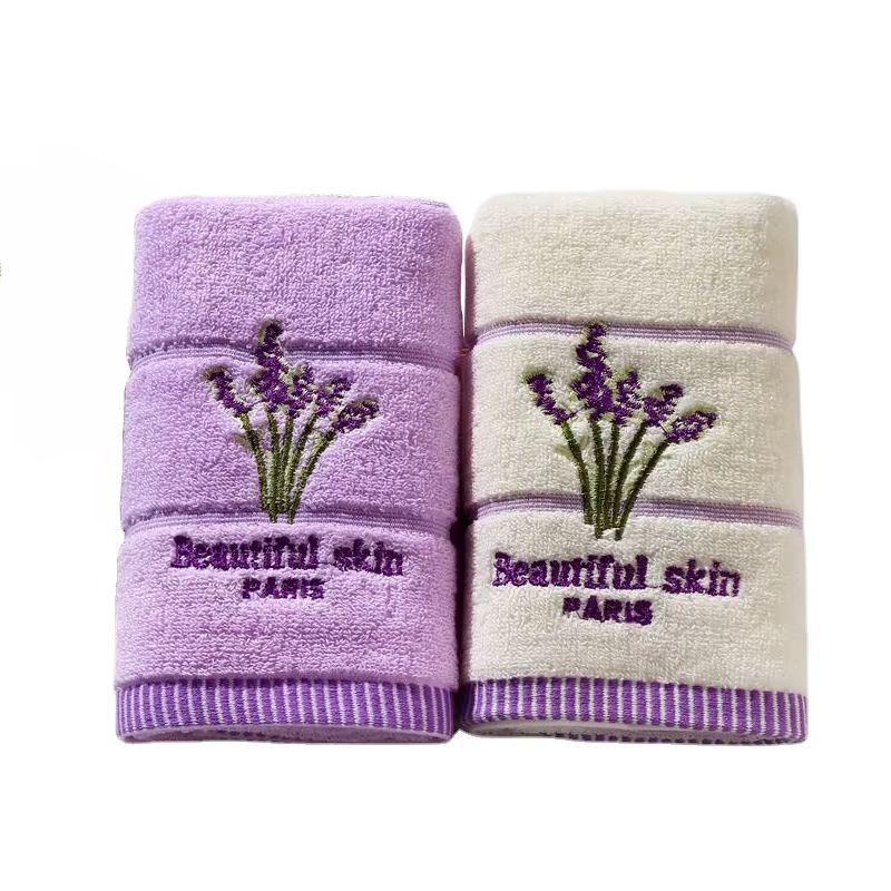 Serviette de bain brodée en coton de haute qualité, ensemble de draps doux pour les mains et le visa