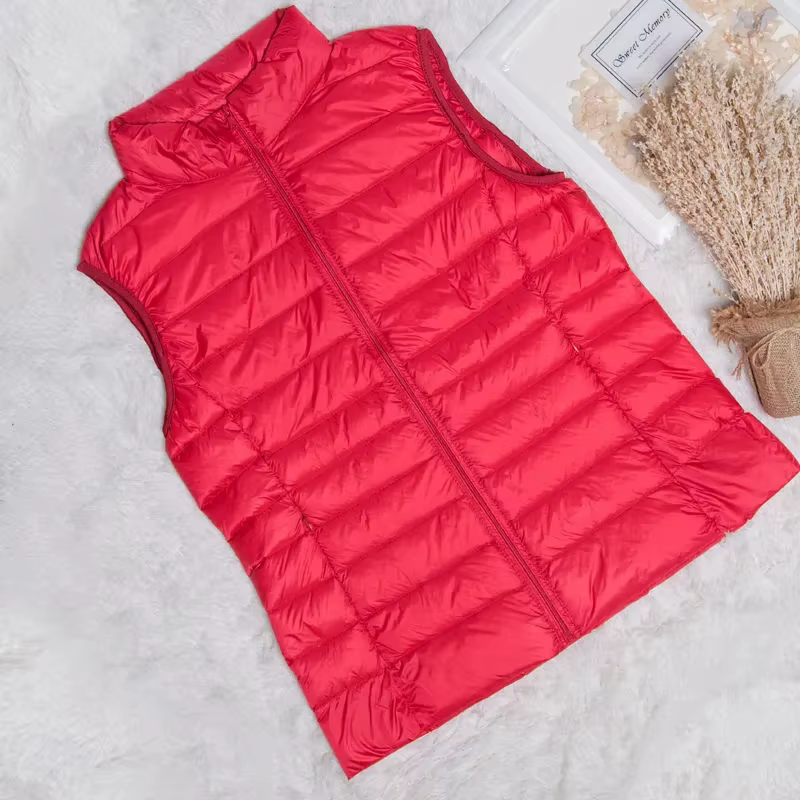Automne hiver ultra-léger femmes doudoune veste sans manches duvet de canard blanc gilet chaud mante