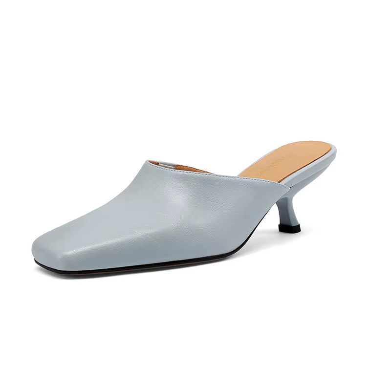 SmallHut Nouvelle Tendance Été Mules Femme en Cuir Fendu Sexy Jaune Bleu Beige Motif Serpent 2026 à 