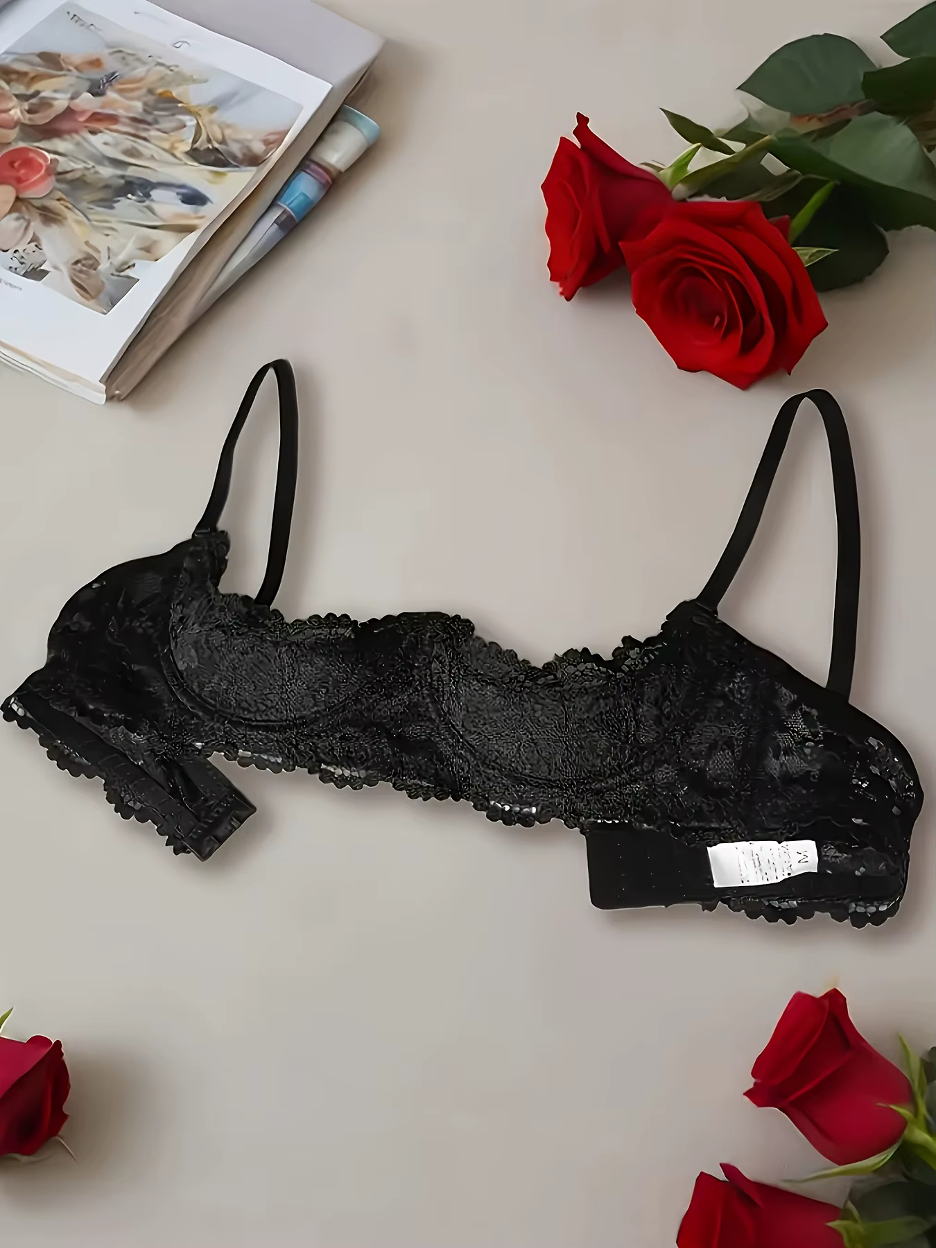 Soutien-gorge à armatures en dentelle pour femme, doux, agréable pour la peau, respirant, lingerie s
