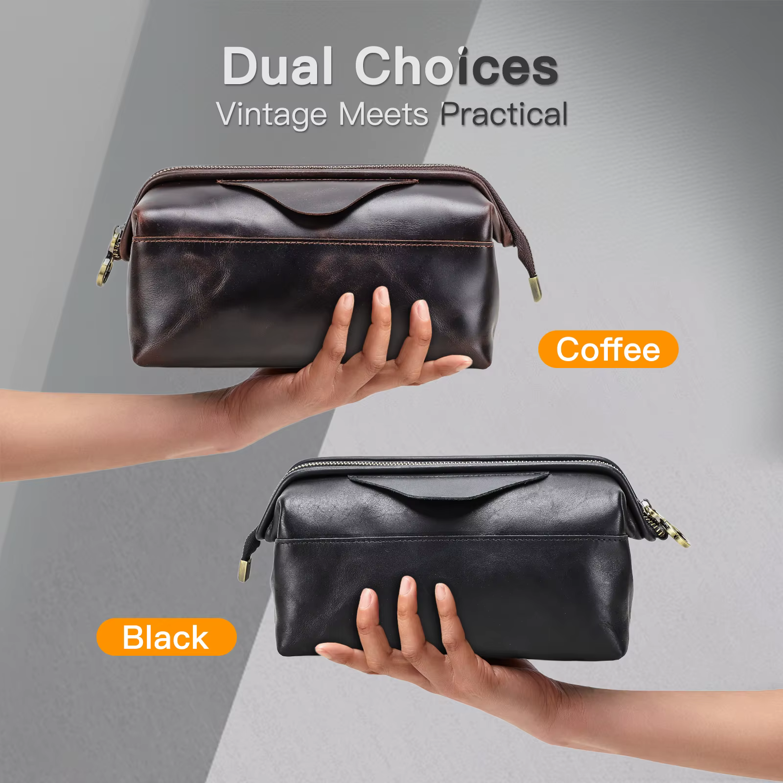 CONTACT'S sacs de rangement de câbles en cuir véritable pour hommes pochette de câble de voyage poch