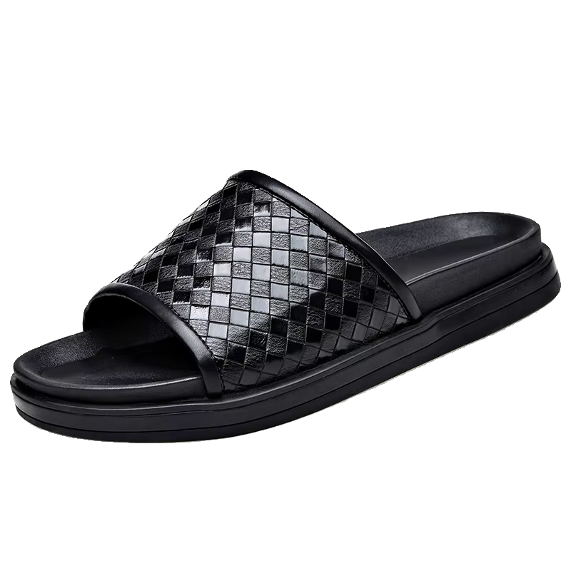 Chaussures de plage légères en cuir pour hommes, sandales coordonnantes haut de gamme, semelle optiq