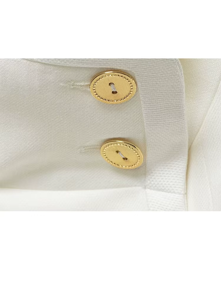 HH Femme 2026 Nouvelle Mode Manteau Court Uni à Col Montant et Double Boutonnage, Chic Vintage avec