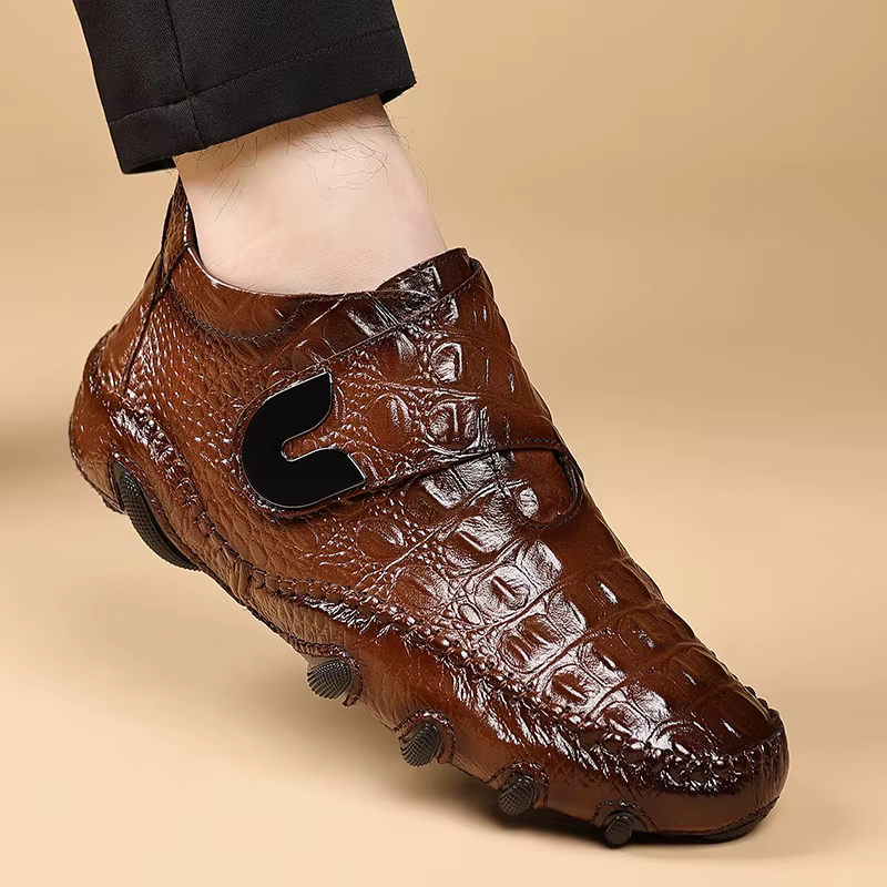 Mode Crocodile à motifs en cuir hommes chaussures de cheville décontractées marque de luxe affaires 
