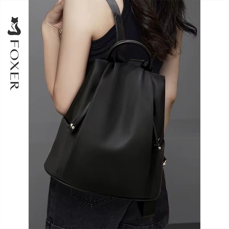 Sac à dos en tissu FOXER pour femme 2026 – Sac à bandoulière tendance avec poignée supérieure pour é