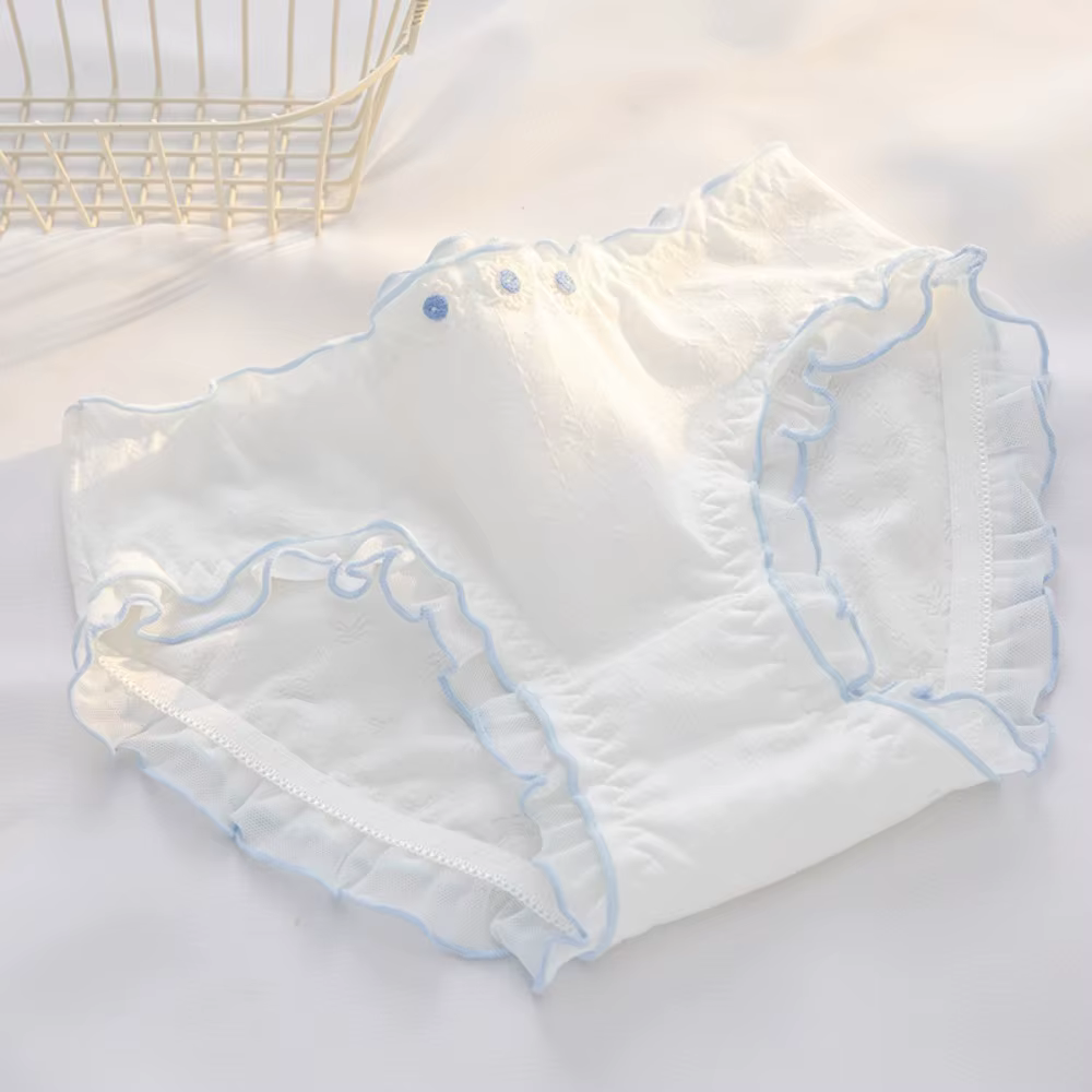Culottes en coton à volants style français avec nœud floral, confortables, taille mi-haute, motif fl