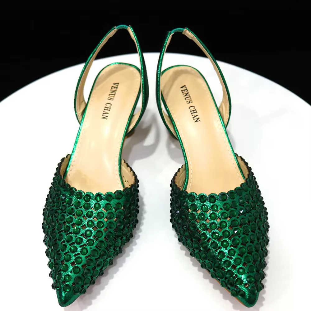 Venus Chan-Talons hauts pour femme, créateur de luxe, ensemble de chaussures et de sacs, Parker poin