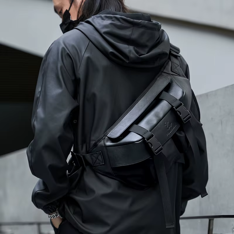 Sac à Bandoulière Décontracté pour Homme, Sacoche Japonaise, Solide, Épissage, Grand Espace, iPad 9.