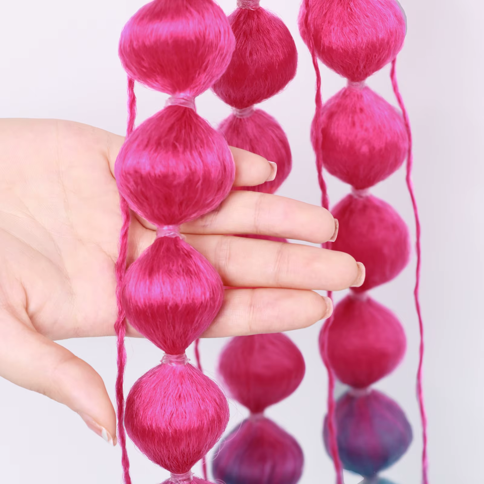 Extension queue de cheval à bulles lanterne, 20 pouces, tresse torsadée avec bande élastique pour fe