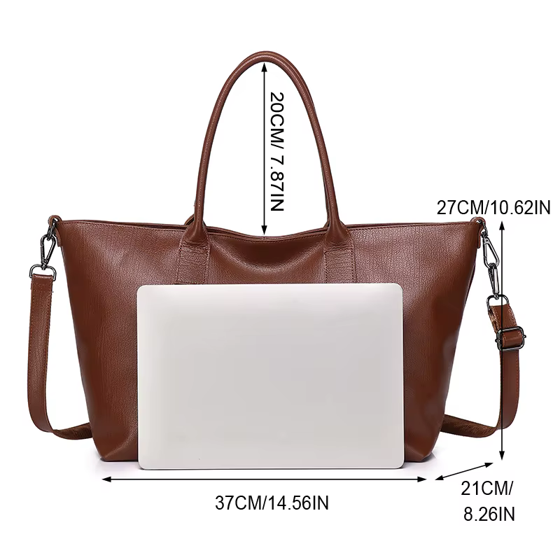 Sac fourre-tout élégant en cuir pour femme, cuir de vache véritable, extensible, 14-25 ", pour ordin