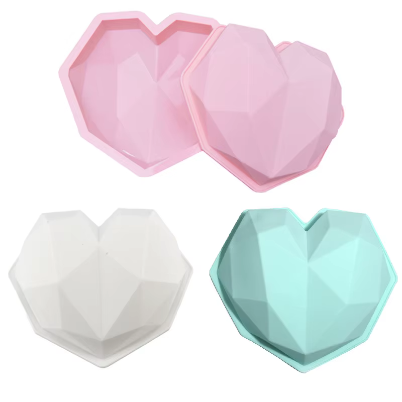 Grand diamant coeur Silicone moule grand amour coeur gâteau Fondant bricolage moule gâteaux Mousse c