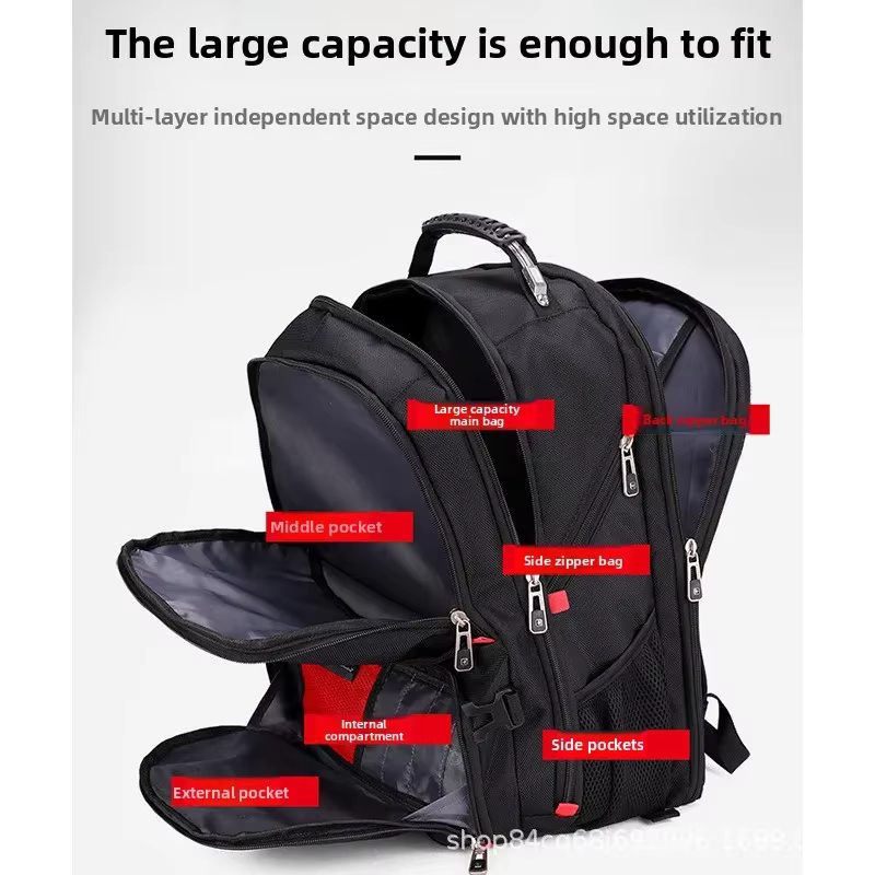 Sac à dos pour ordinateur portable en tissu Oxford imperméable de grande capacité, sac de voyage sco