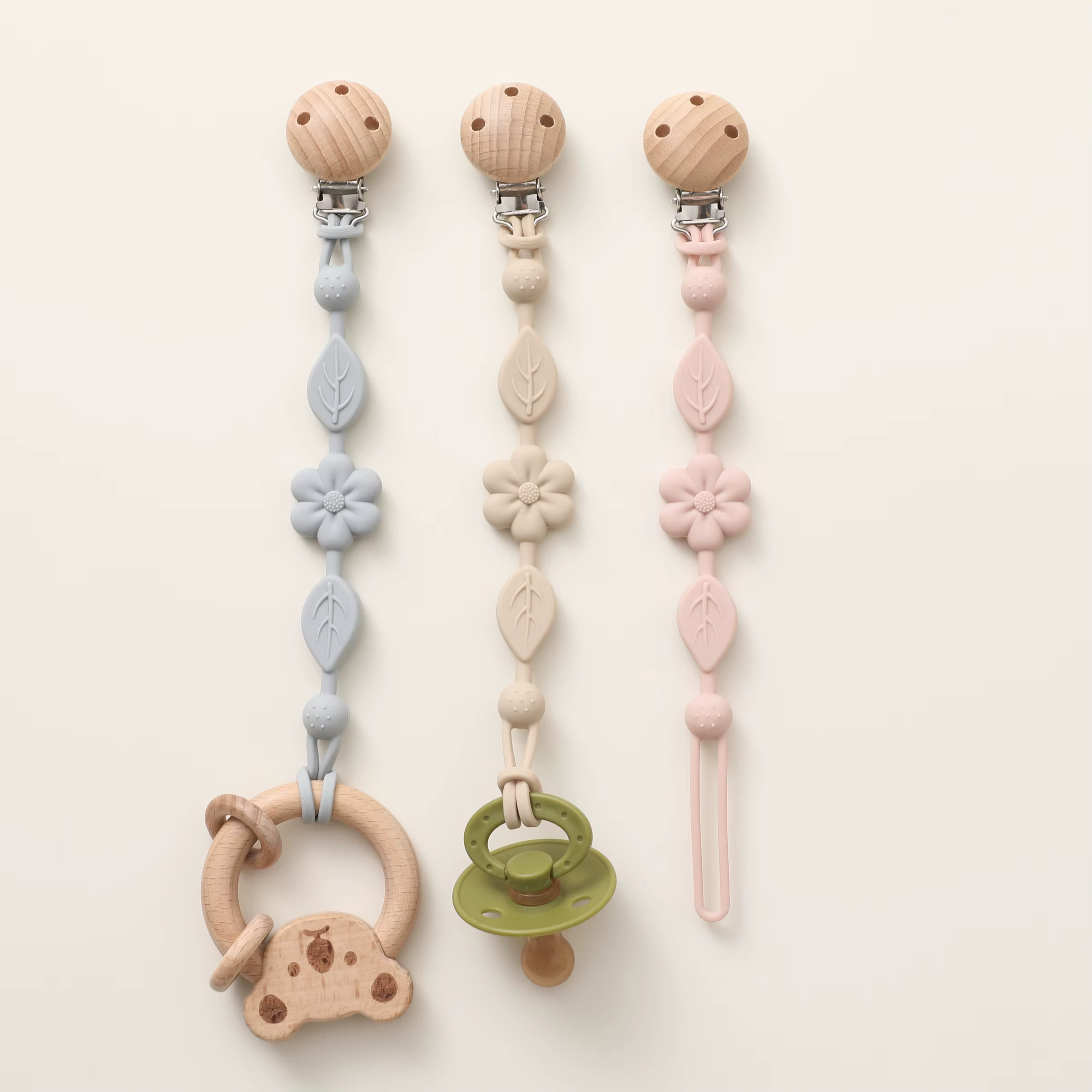 Porte-sucette réglable en silicone anti-perte pour bébé, porte-sucette fleur pour nouveau-né, adapté