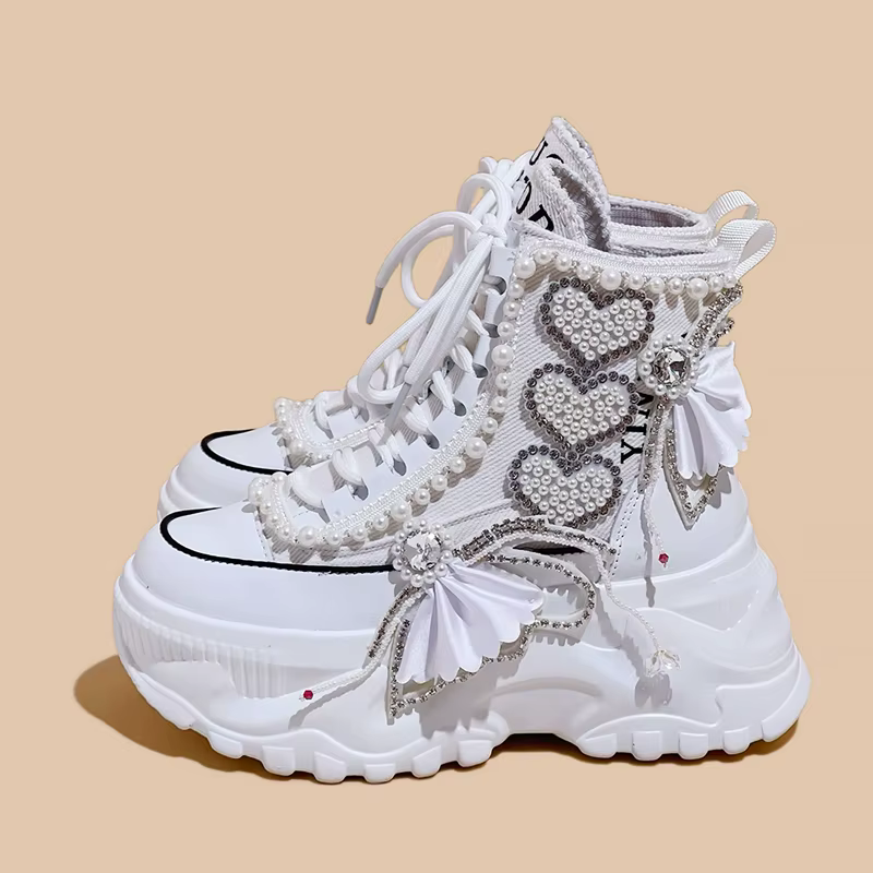 Mode chaussures pour femmes printemps décontracté semelle épaisse 8cm baskets de créateur filles à l