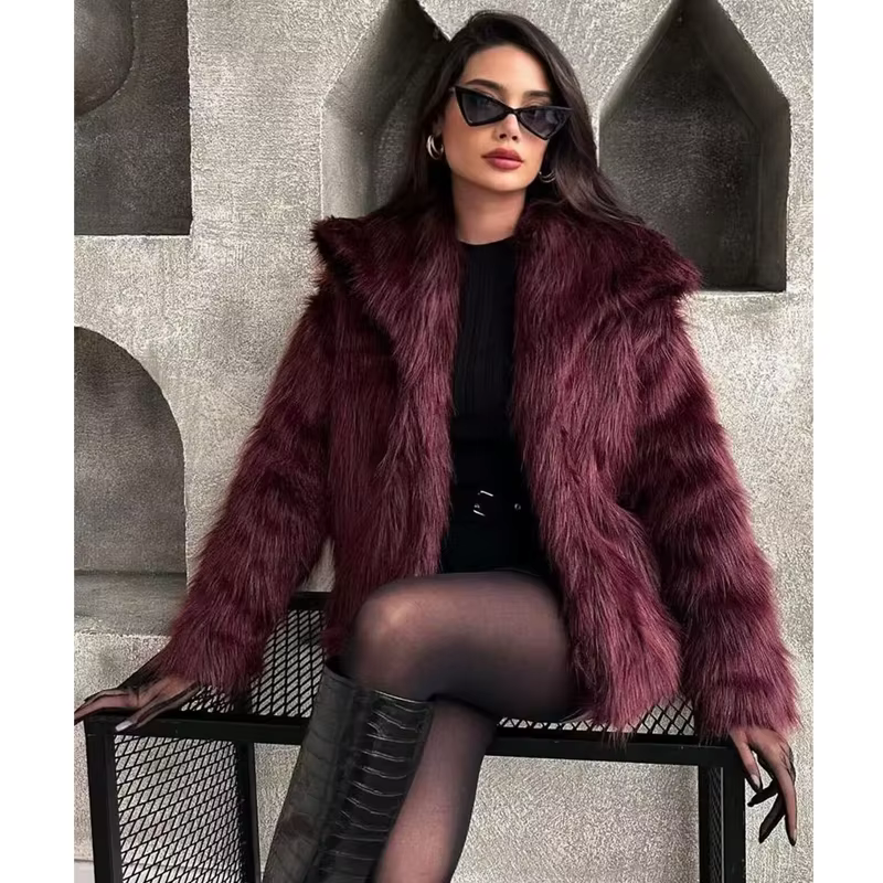 MUJER fausse fourrure manteau poilu femme chaud hiver manteau moelleux femmes nouvelles vestes en pe