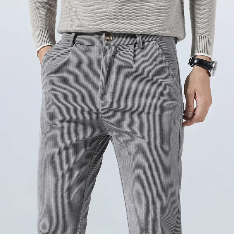 Pantalon décontracté en velours côtelé pour homme, collection Printemps-Automne 2026, coupe droite é