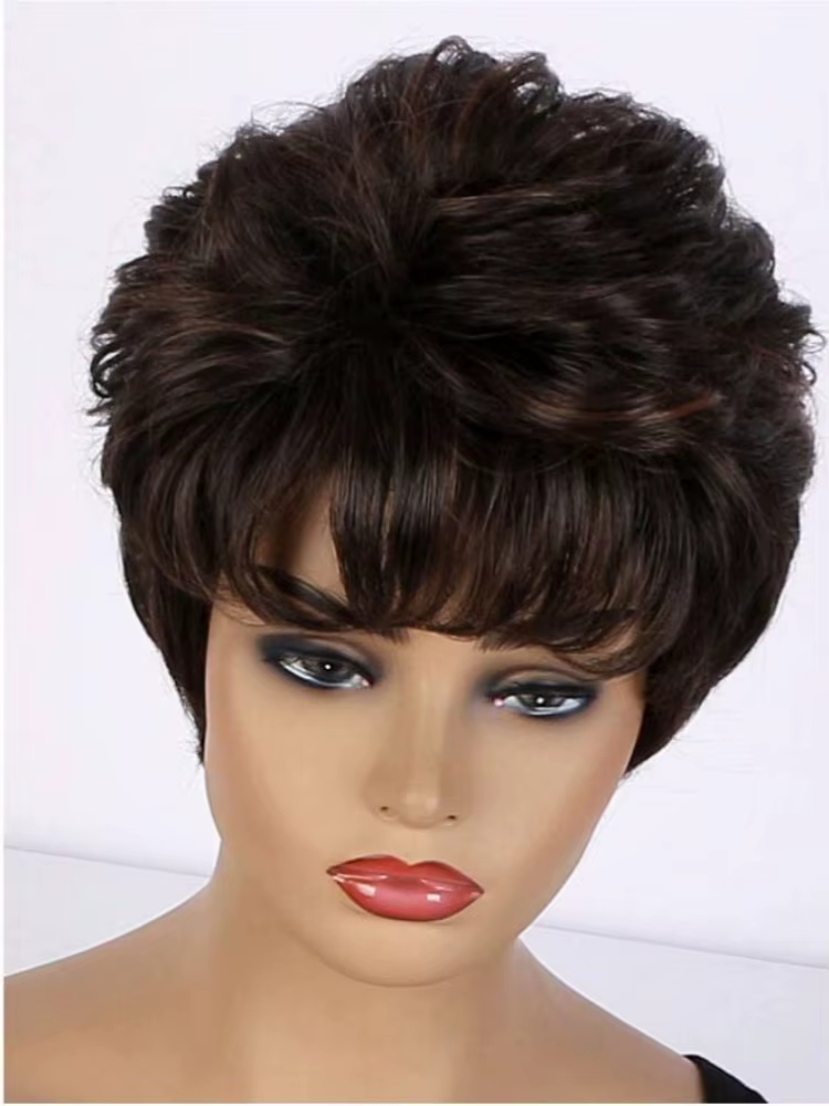 Perruque courte pour femme, perruque synthétique, non autocollante, résistante à l'usure, résistante