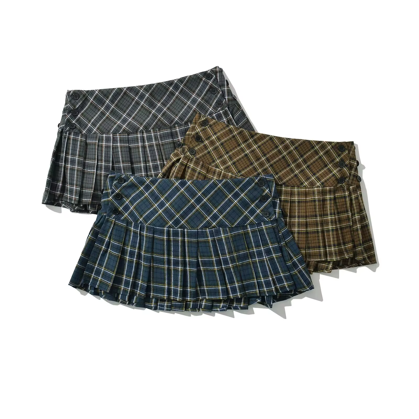 Mini jupes d'été pour femmes, vintage, mode coréenne, jupes à carreaux pour femmes y2k, jupes plissé
