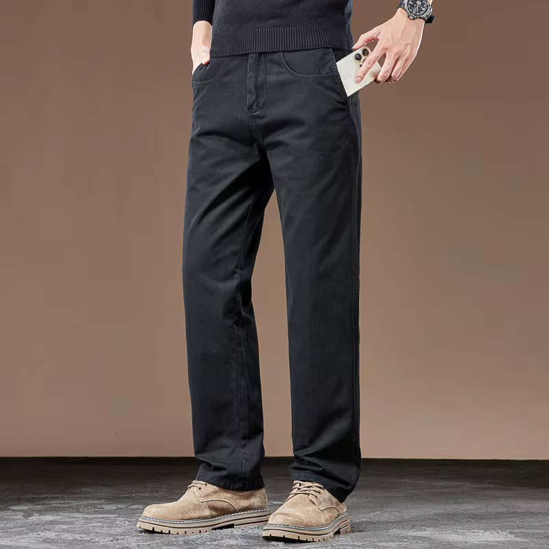 100% coton pantalons droits décontractés automne nouvelle mode ample confortable épaissi pantalons d