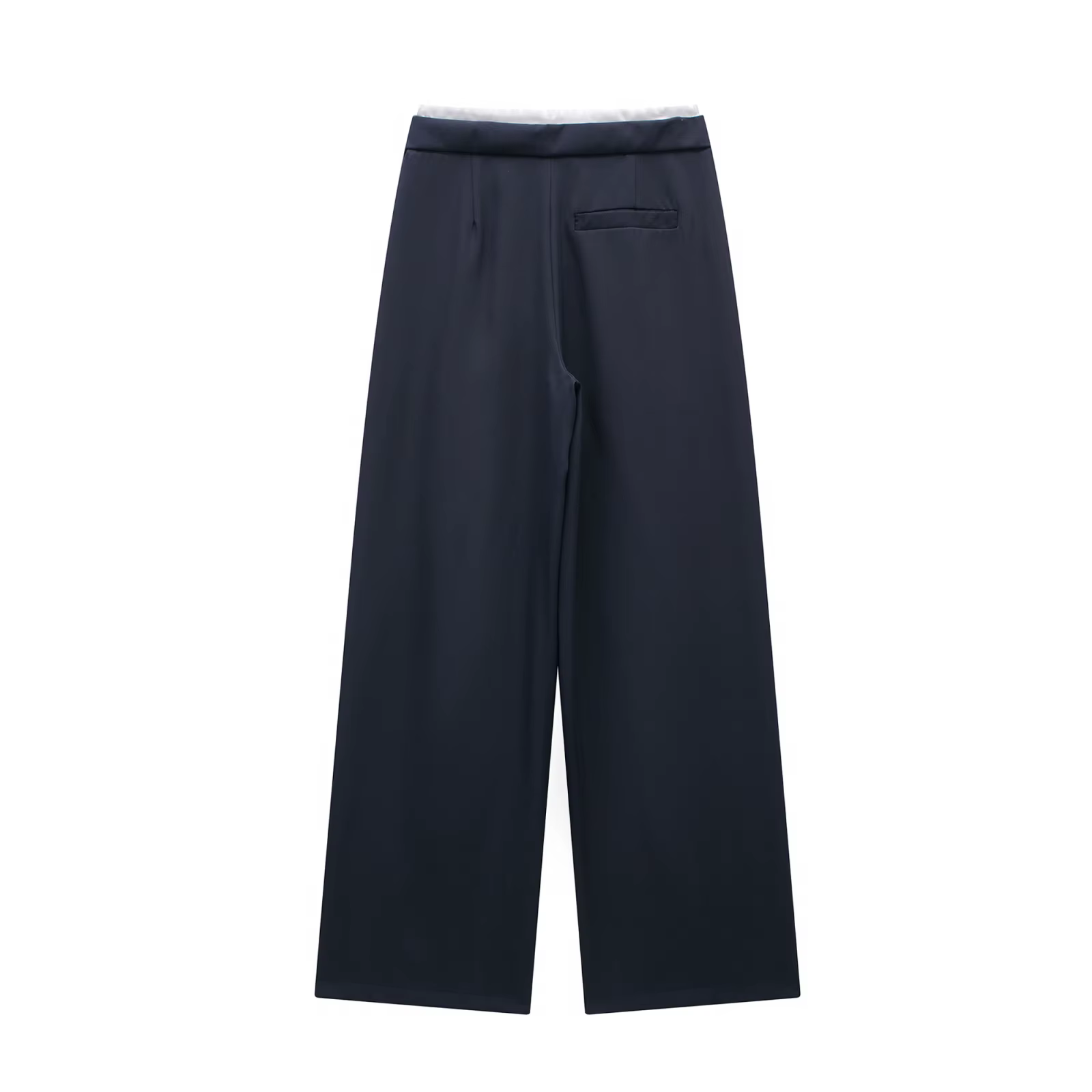 DUOPERI-Pantalon Droit Vintage à Lacets et Fermeture Éclair Latérale pour Femme, Couleur Unie, Taill