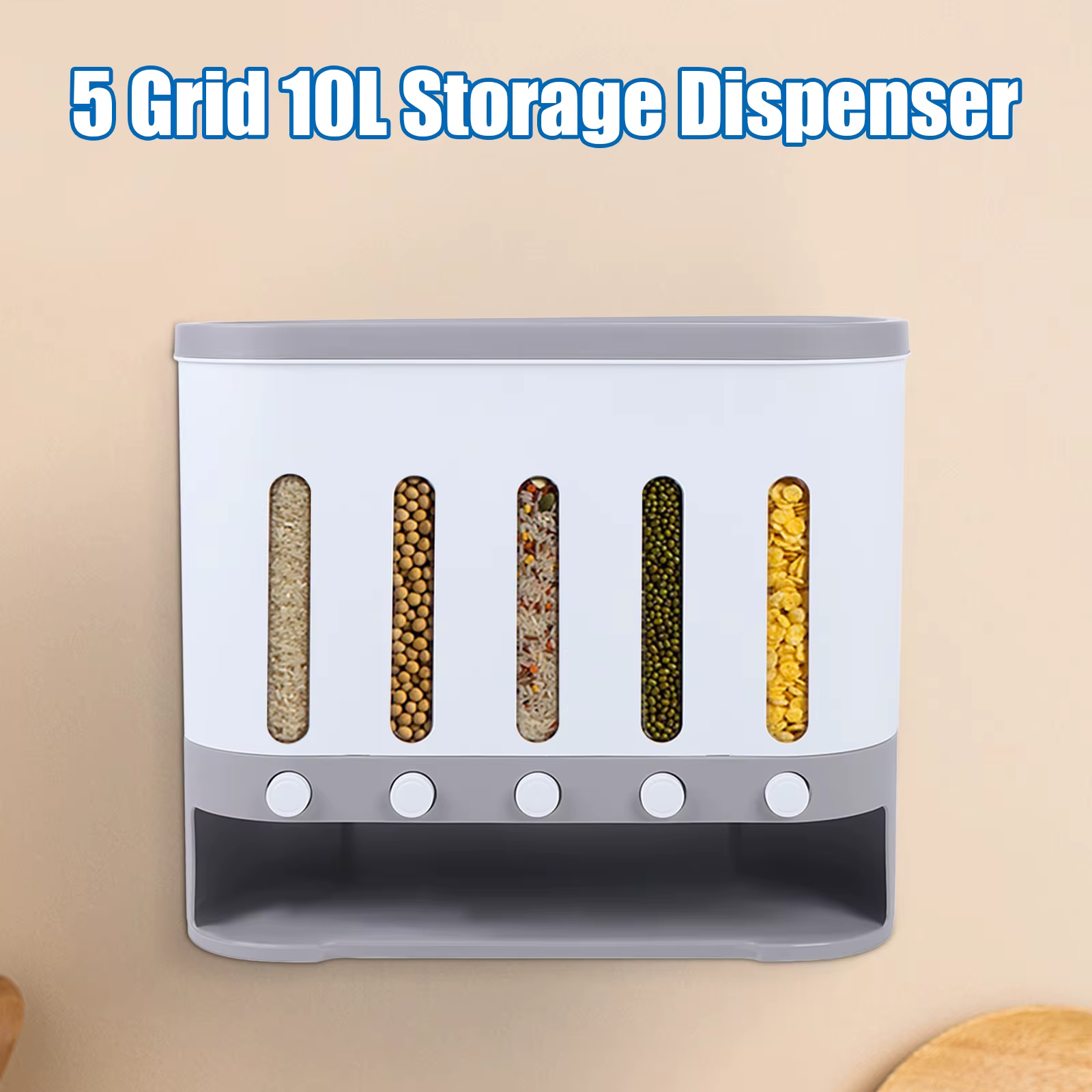 Récipient de stockage de riz séparé, distributeur de riz aux céréales, supports automatiques en plas