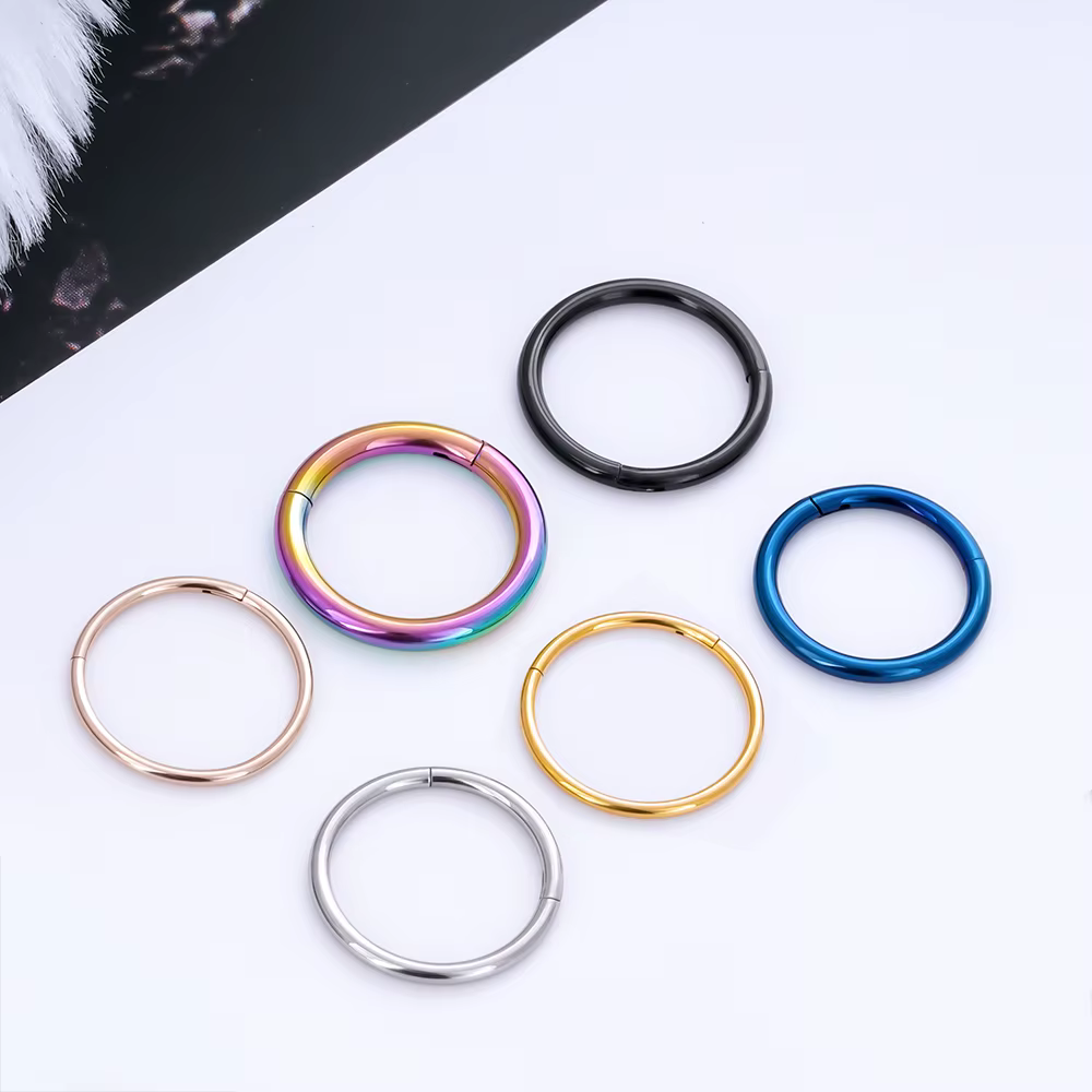 Lot de 10/50 pièces en gros – Boucles d'oreilles rondes en titane G23, anneaux de nez, clickers de s