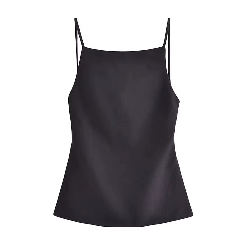 MUJER 2025 noir haut dos nu femme blanc sans manches haut court avec bretelles été Sexy hauts femme 