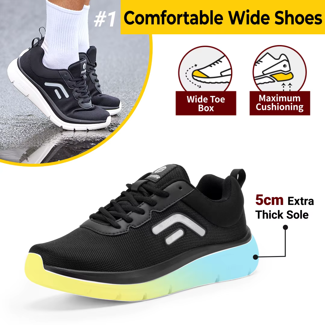 FitVille-Chaussures de marche légères et respirantes pour hommes, baskets à semelle optique large, f
