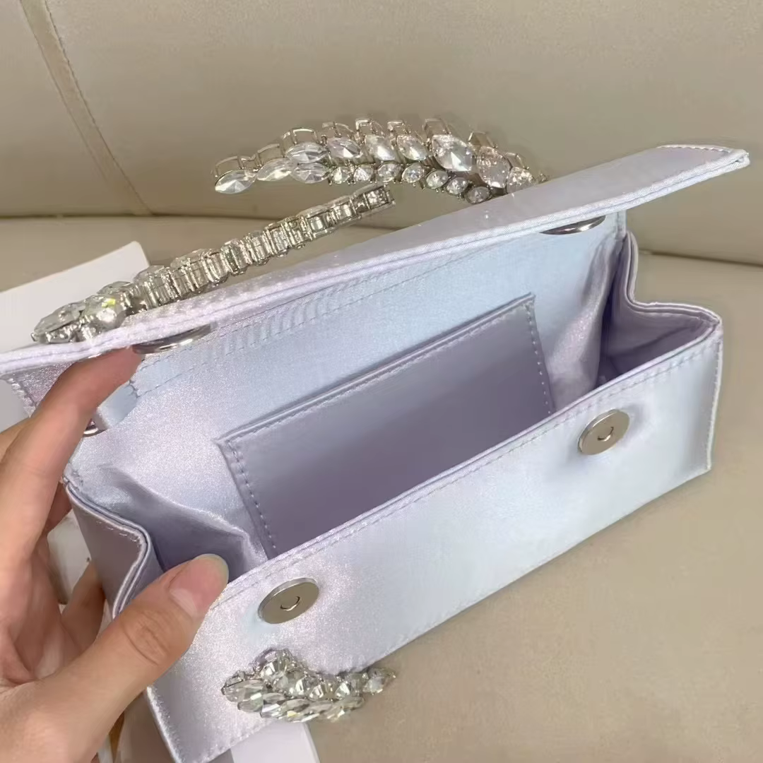 Sac à main en métal satiné pour femme, cristal brillant, biscuits diamant, sac de soirée, pochette d