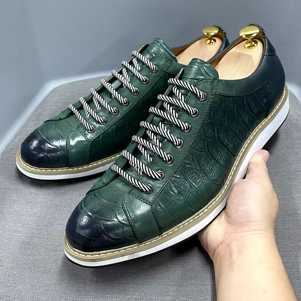Classique hommes chaussures décontractées en cuir véritable à lacets mode baskets marque de luxe All