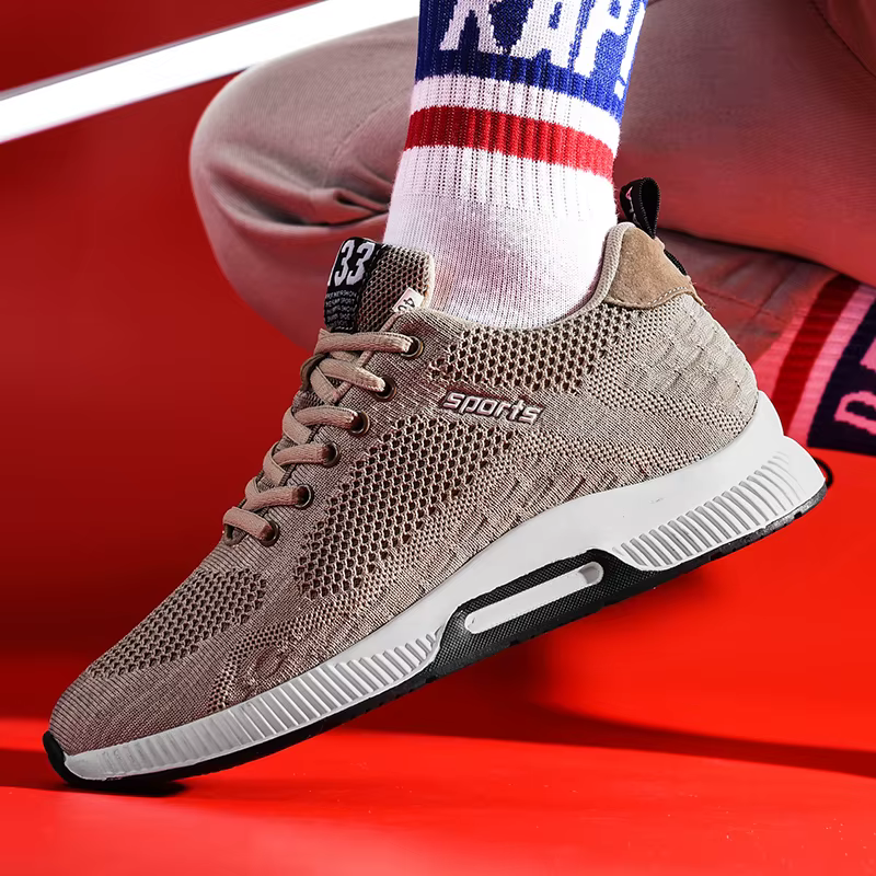Chaussures de sport respirantes à talon compensé invisible pour hommes, hauteur accrue de 6-8 cm