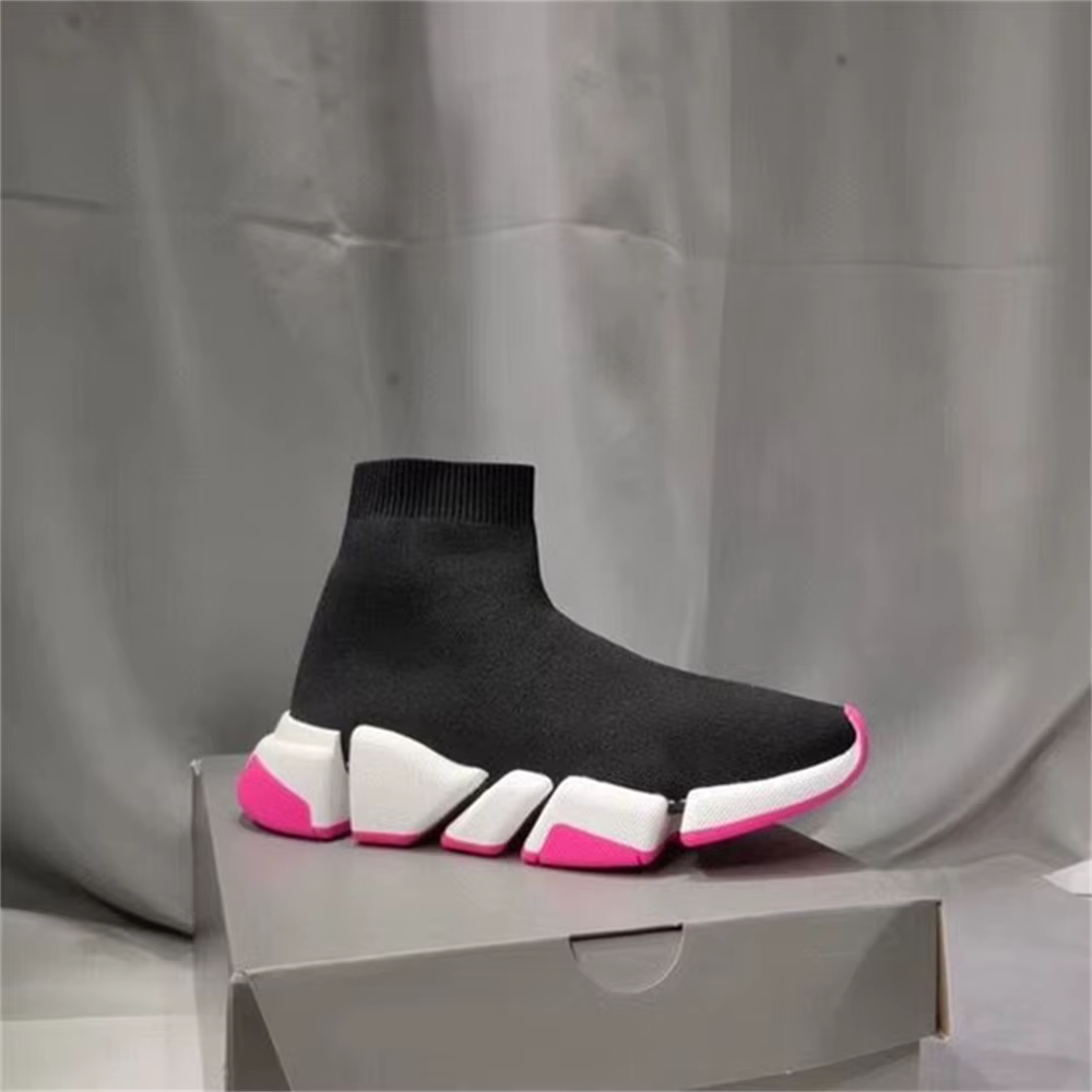 Chaud noir haut femmes chaussettes chaussures baskets respirant Couples chaussures de sport décontra